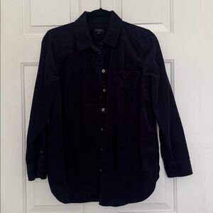 Talbots Petites Dark Navy Corduroy Button Down